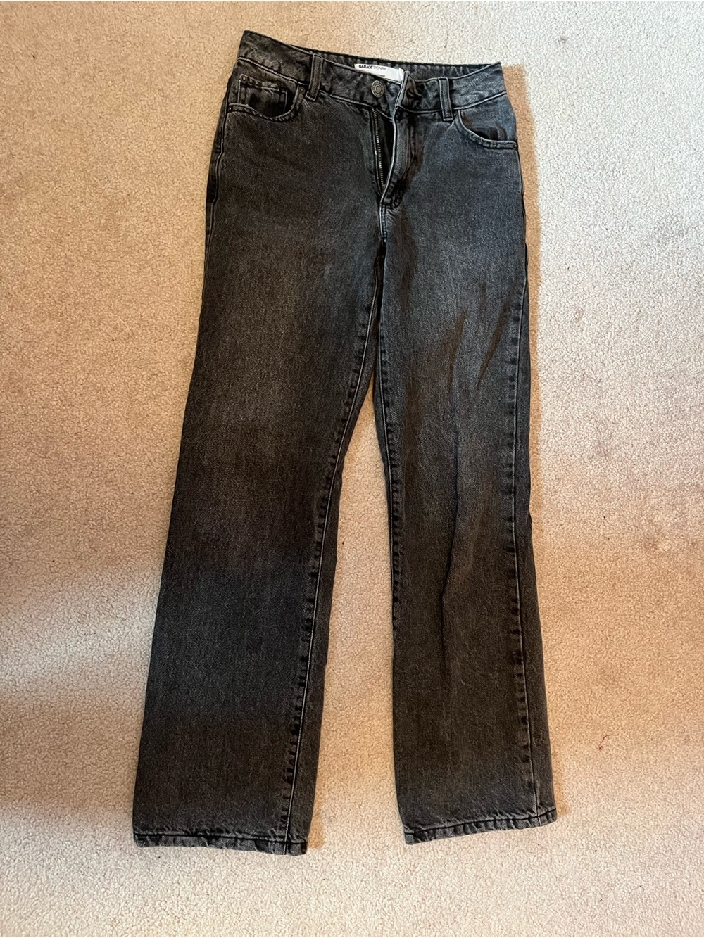 Garage Black Straight-Leg Jeans